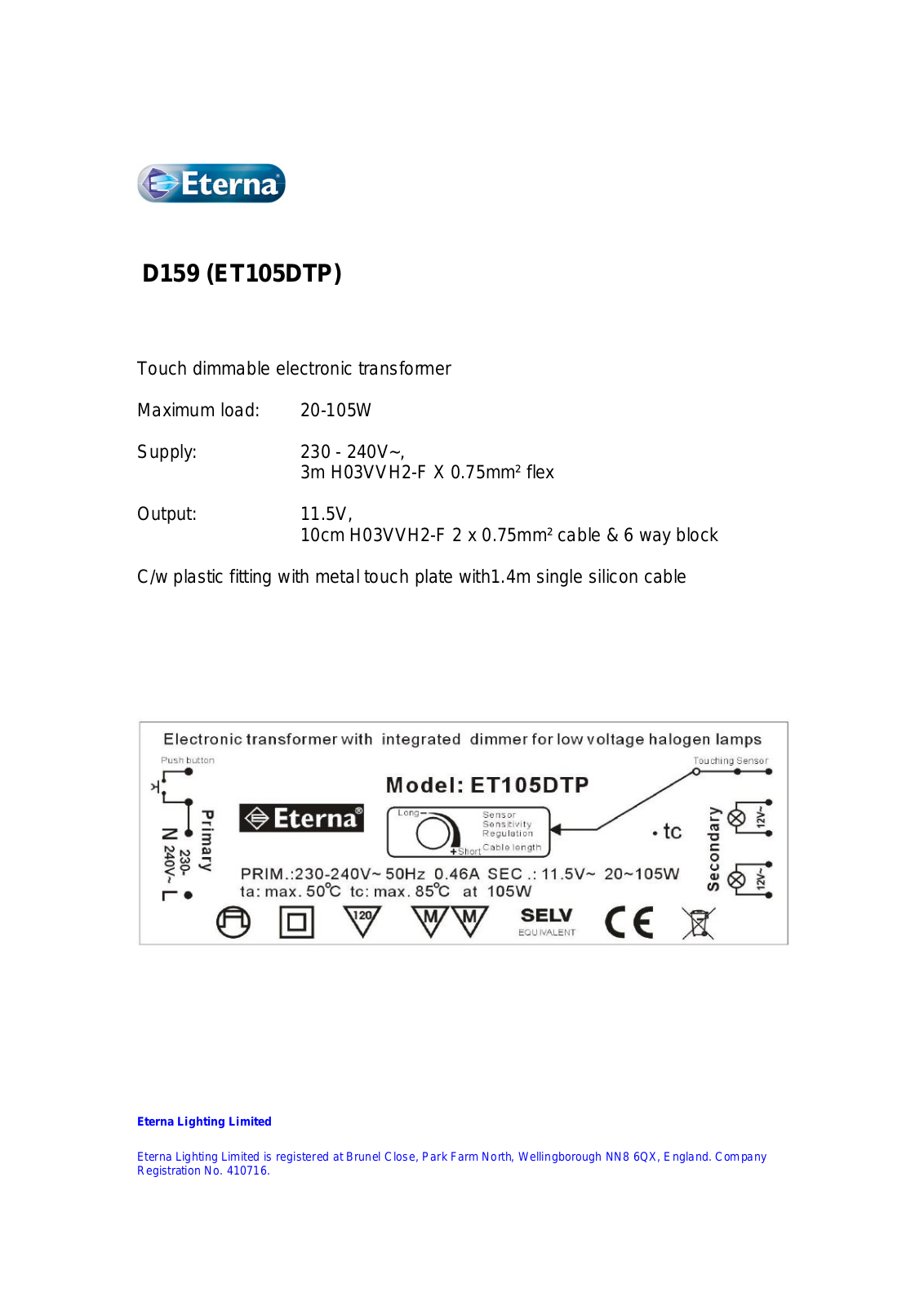 ETERNA D159 User Manual