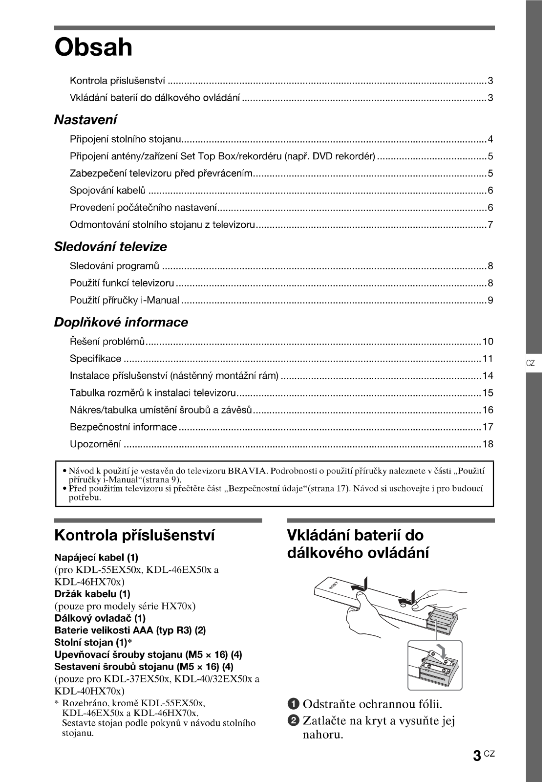 Sony KDL-55EX503 User Manual