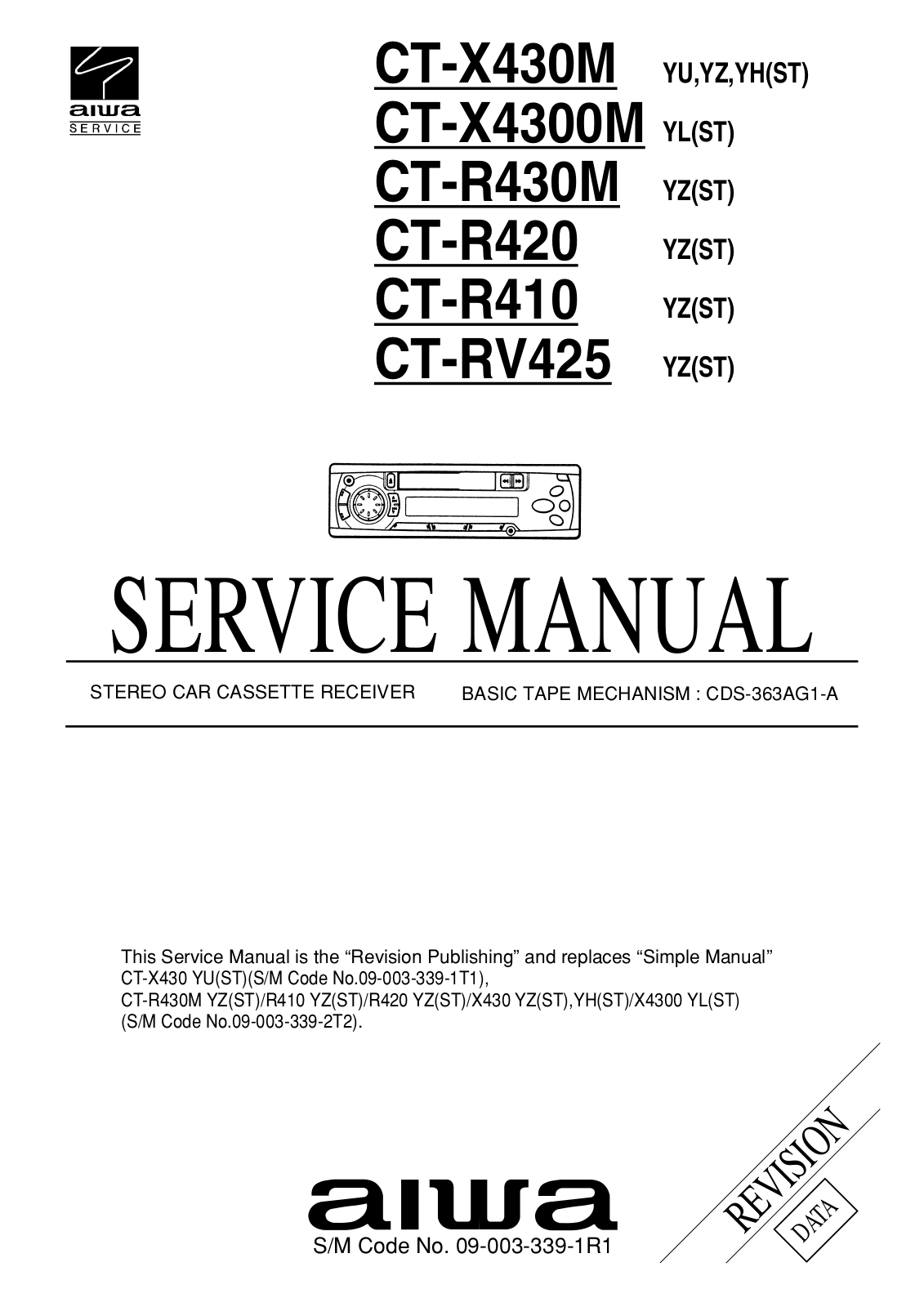 Aiwa CTR-430-M, CTRV-425, CTX-4300-M Service manual