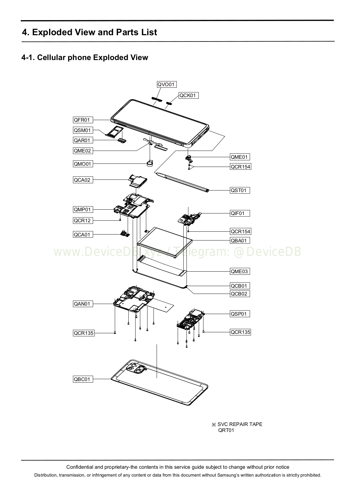 Samsung SM-N770F Exploded View