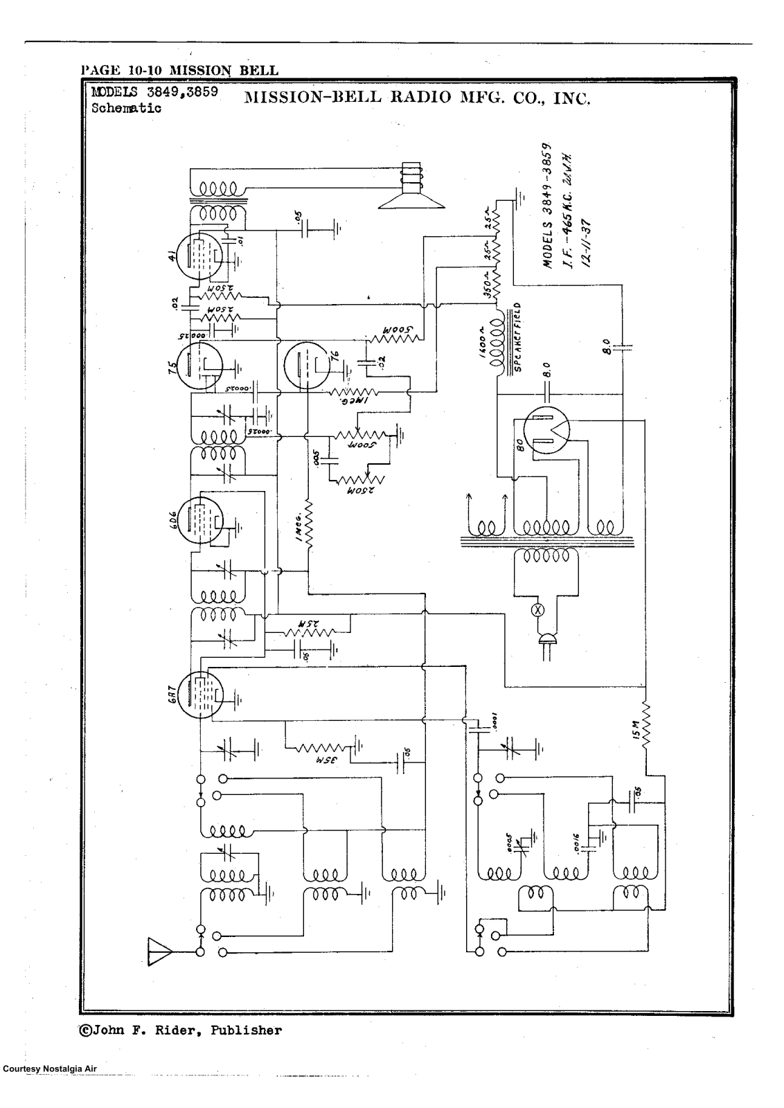 Mission Bell Radio 3849 Schematic - ManualMachine.com