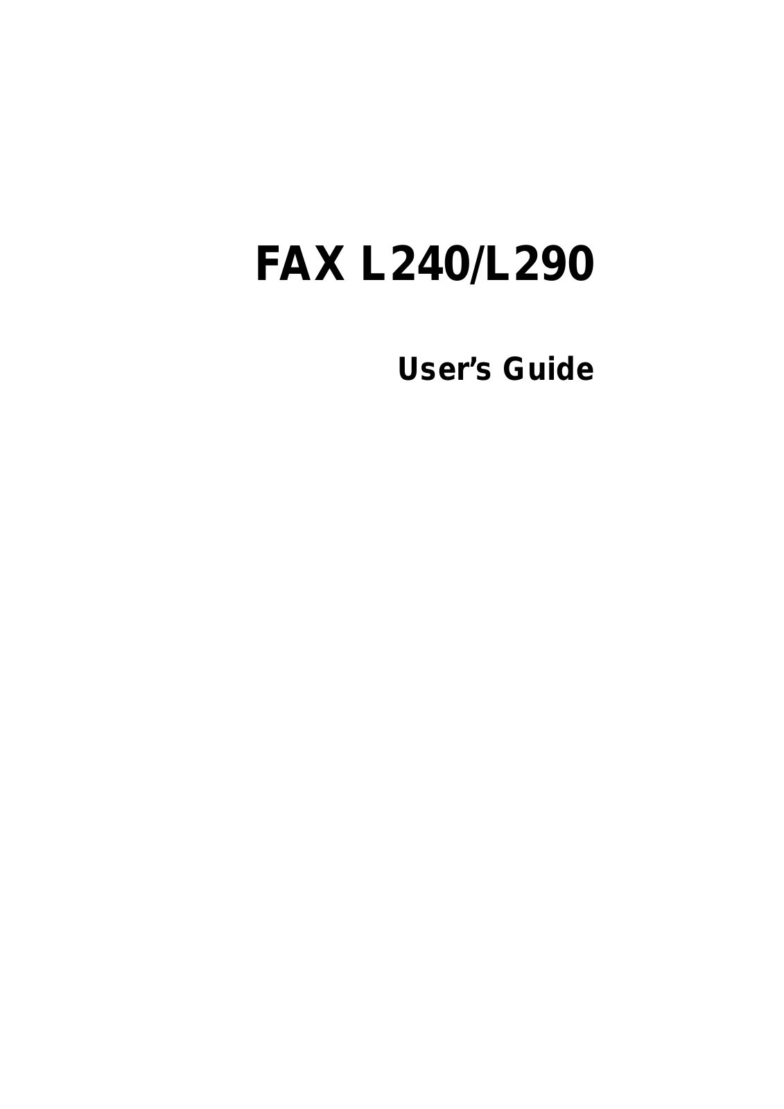 Canon FAX L290, L240 User Manual 2