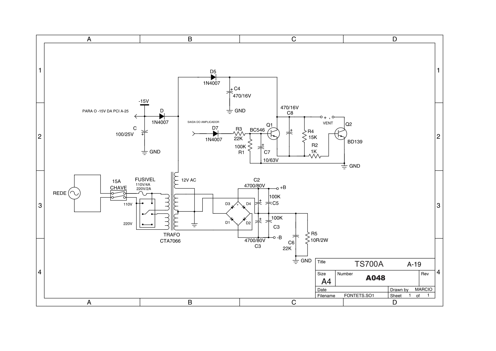 Antera TS700A Schematic