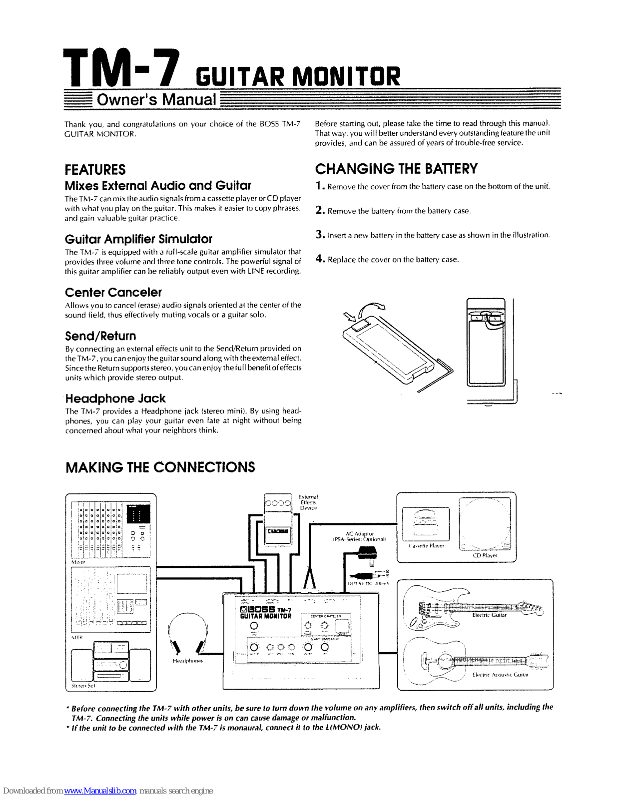 Boss TM-7 Owner's Manual