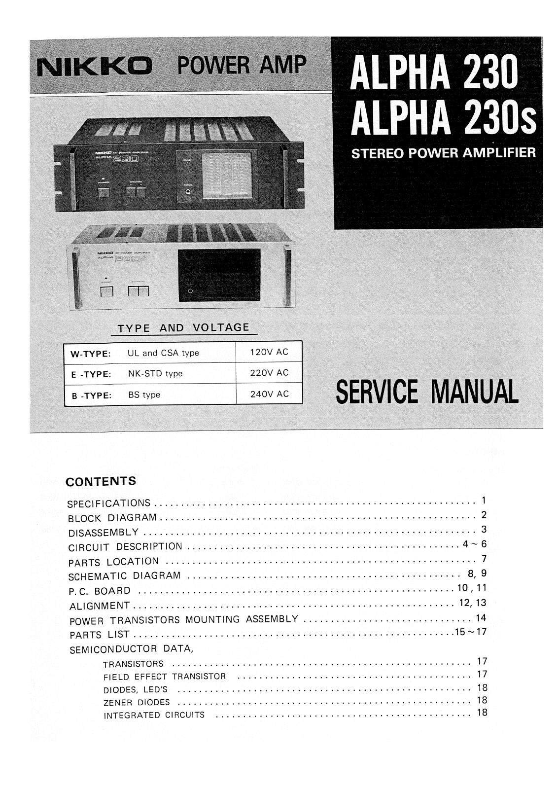 Nikko Alpha-230 Service Manual