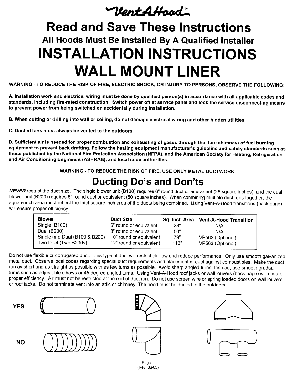 Vent-a-hood BH452PSLDSS Installation