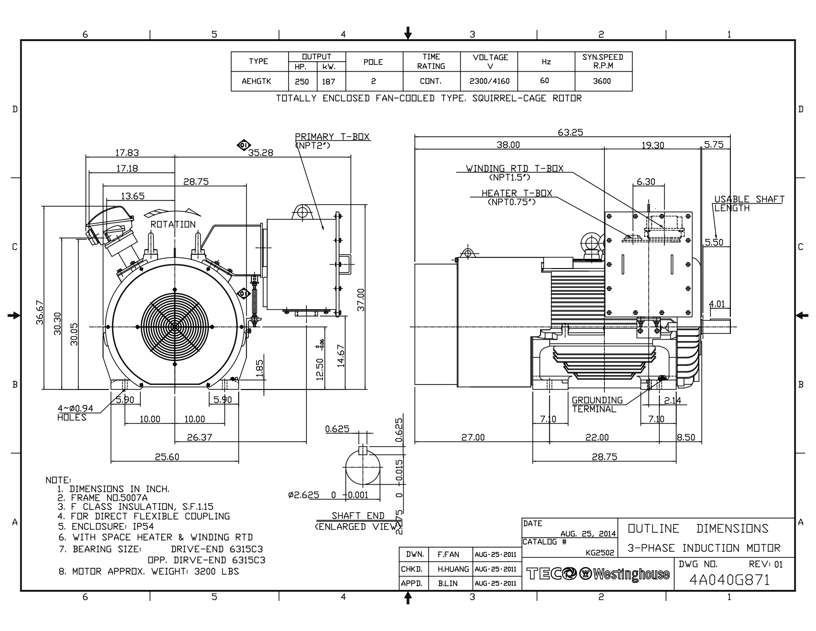 Teco KG2502 Reference Drawing