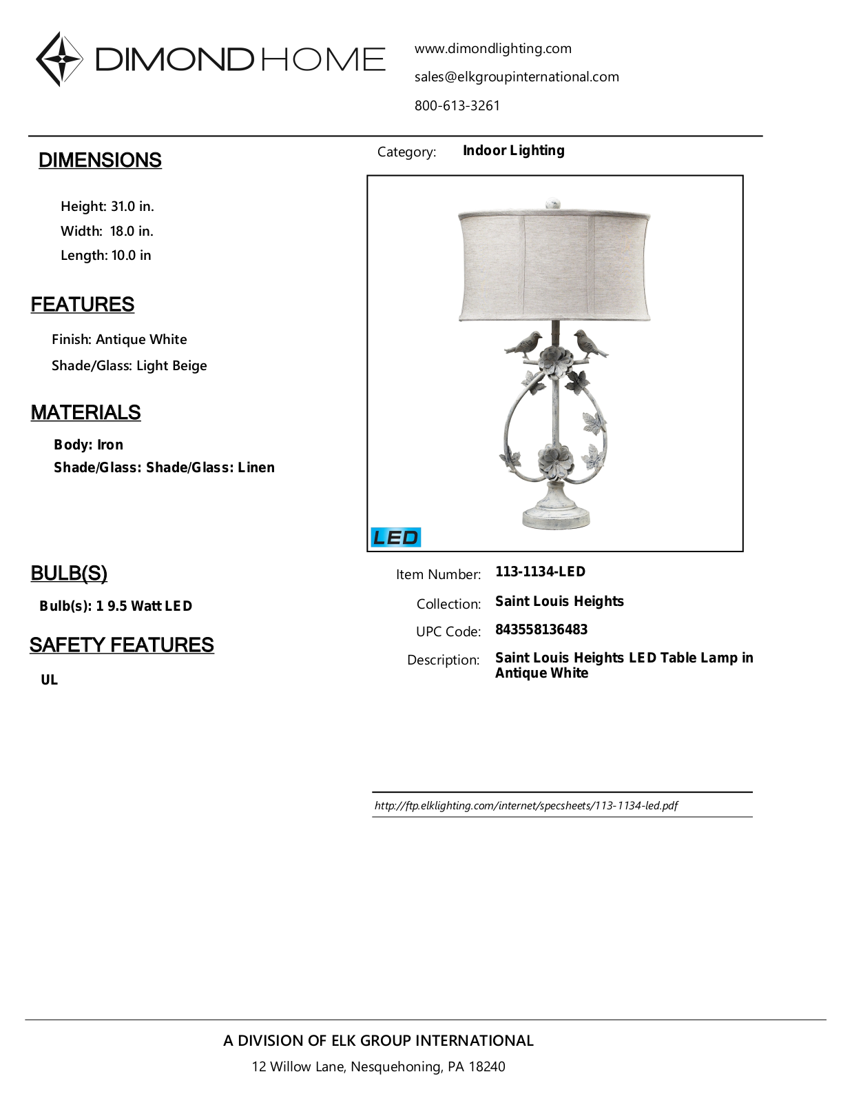 ELK Home 1131134LED User Manual