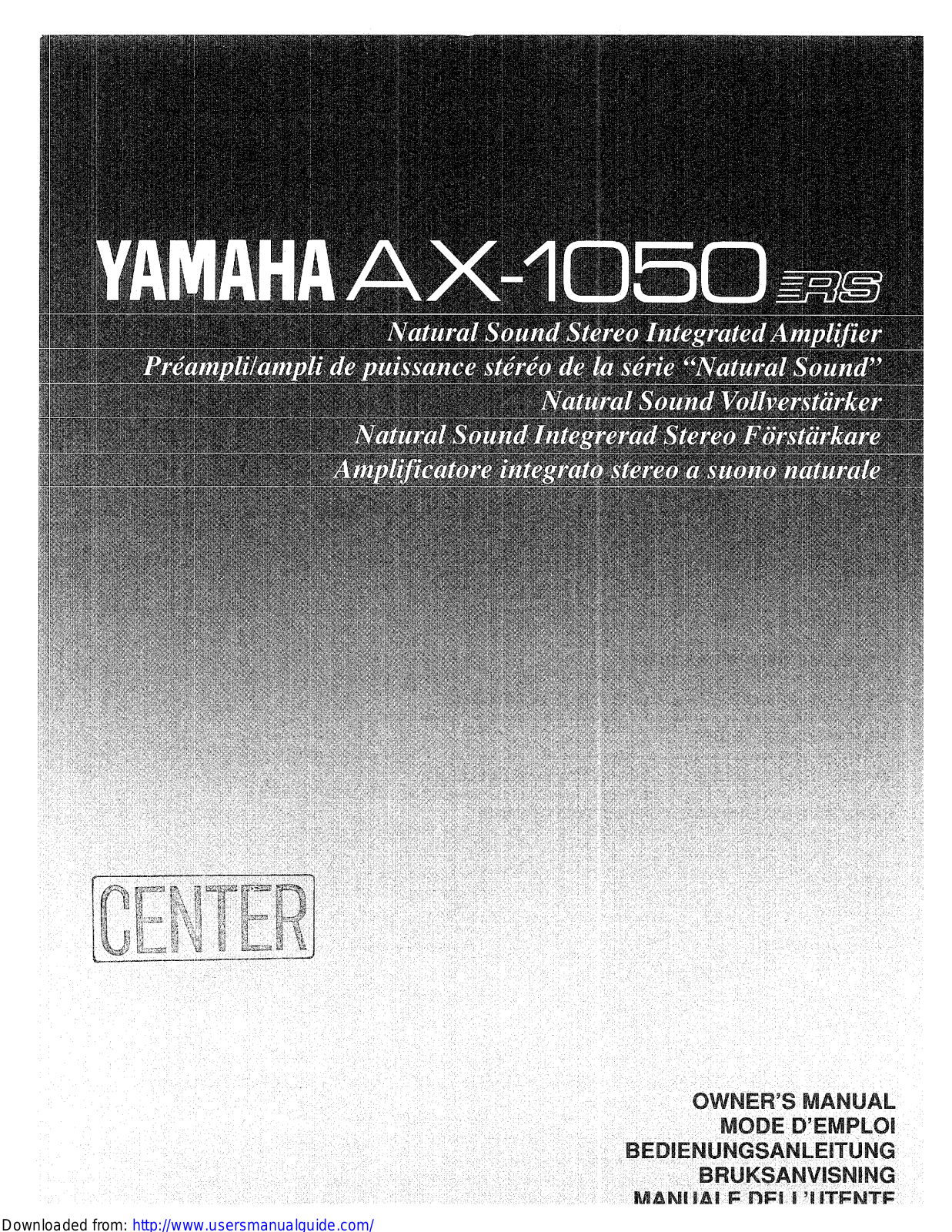 Yamaha Audio AX-1050 User Manual