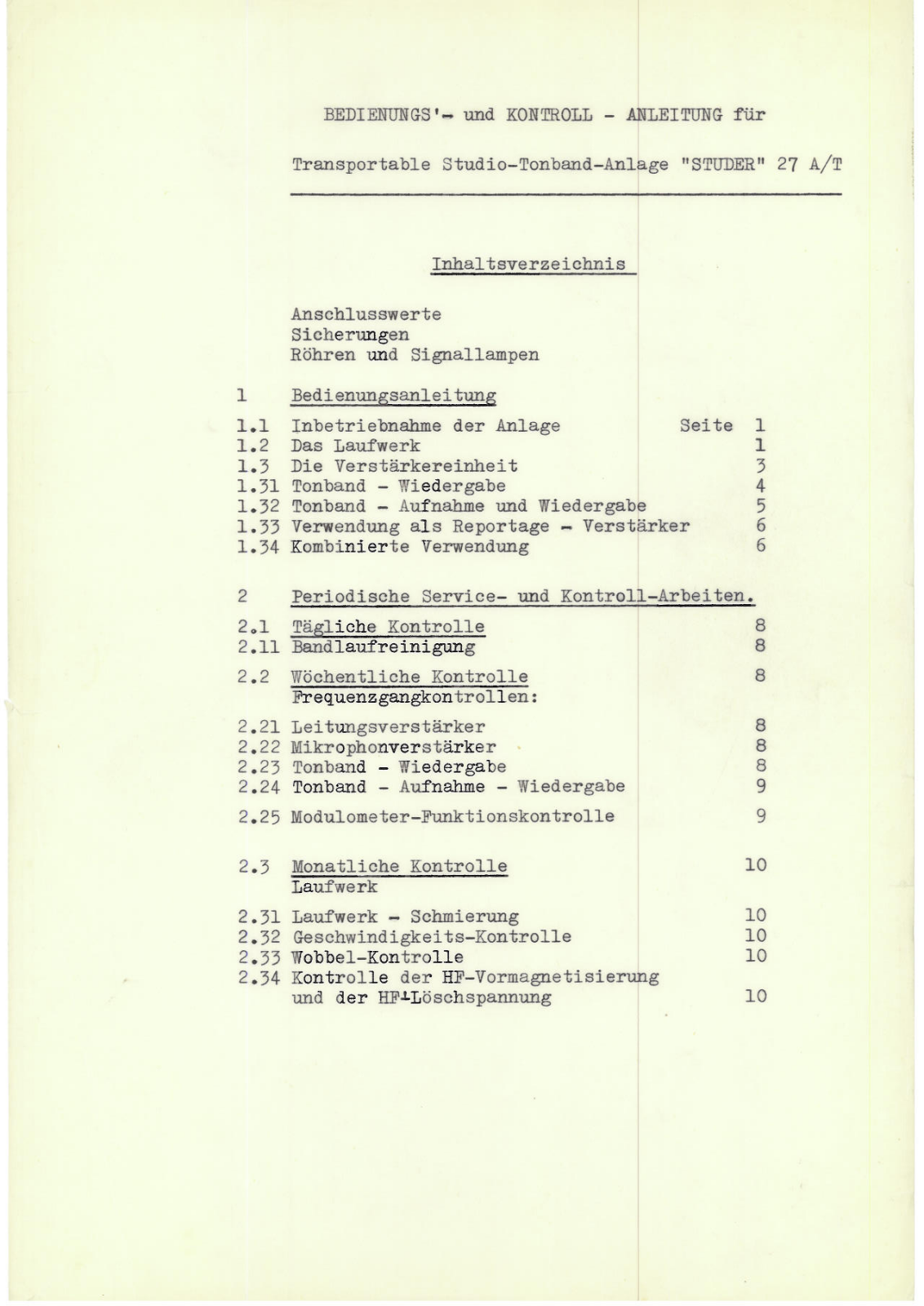 Revox 27A, 27T User Manual