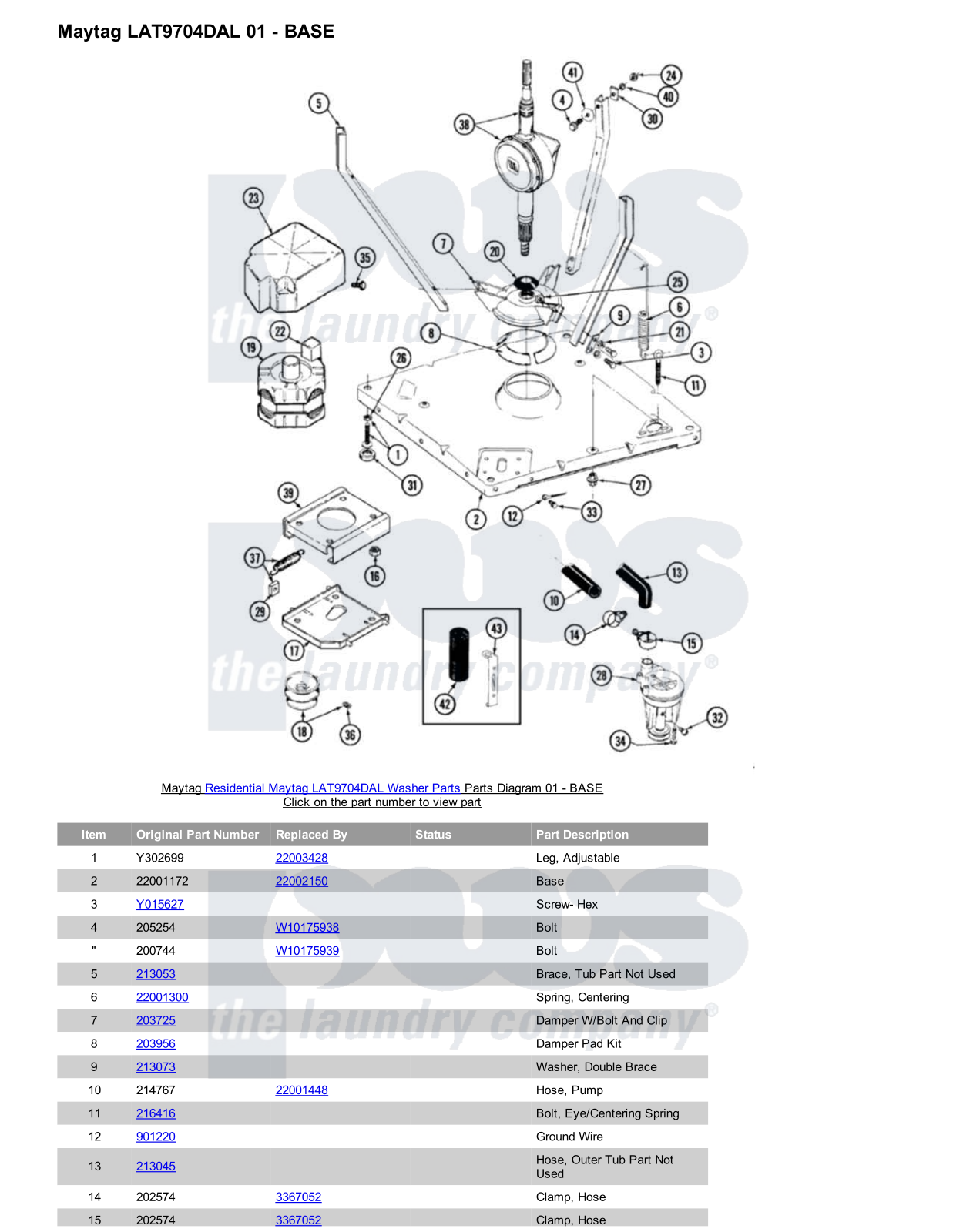 Maytag LAT9704DAL Parts Diagram