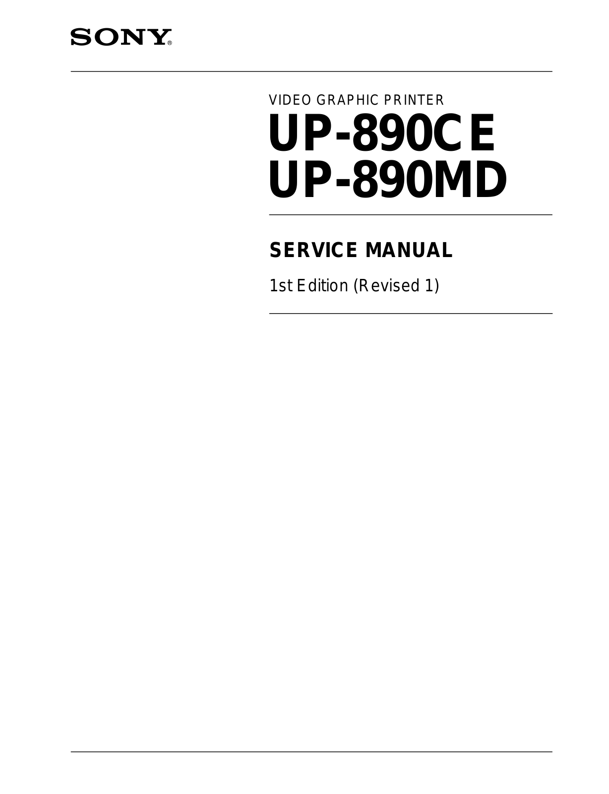 Sony UP-890CE,UP-890MD Service Manual