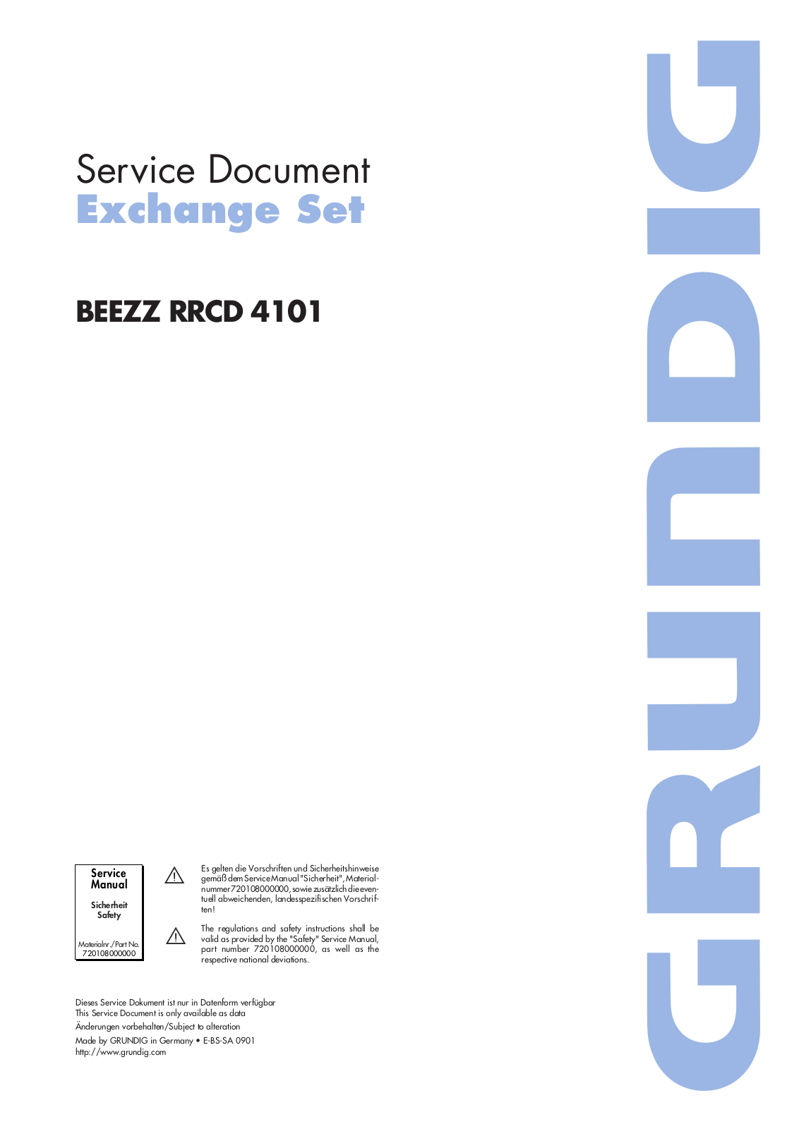 Grundig RRCD-4101, BEEZZ-RRCD-4101 Service Manual