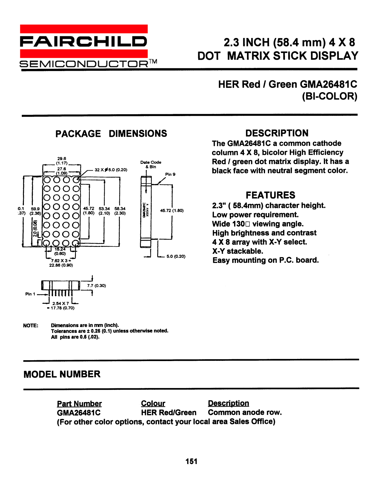 Fairchild Semiconductor GMA26481C Datasheet