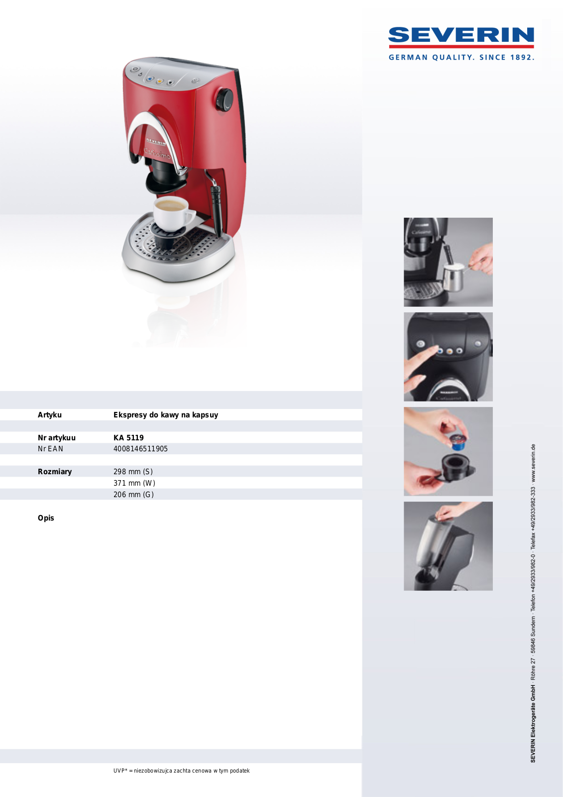 Severin KA 5119 User Manual