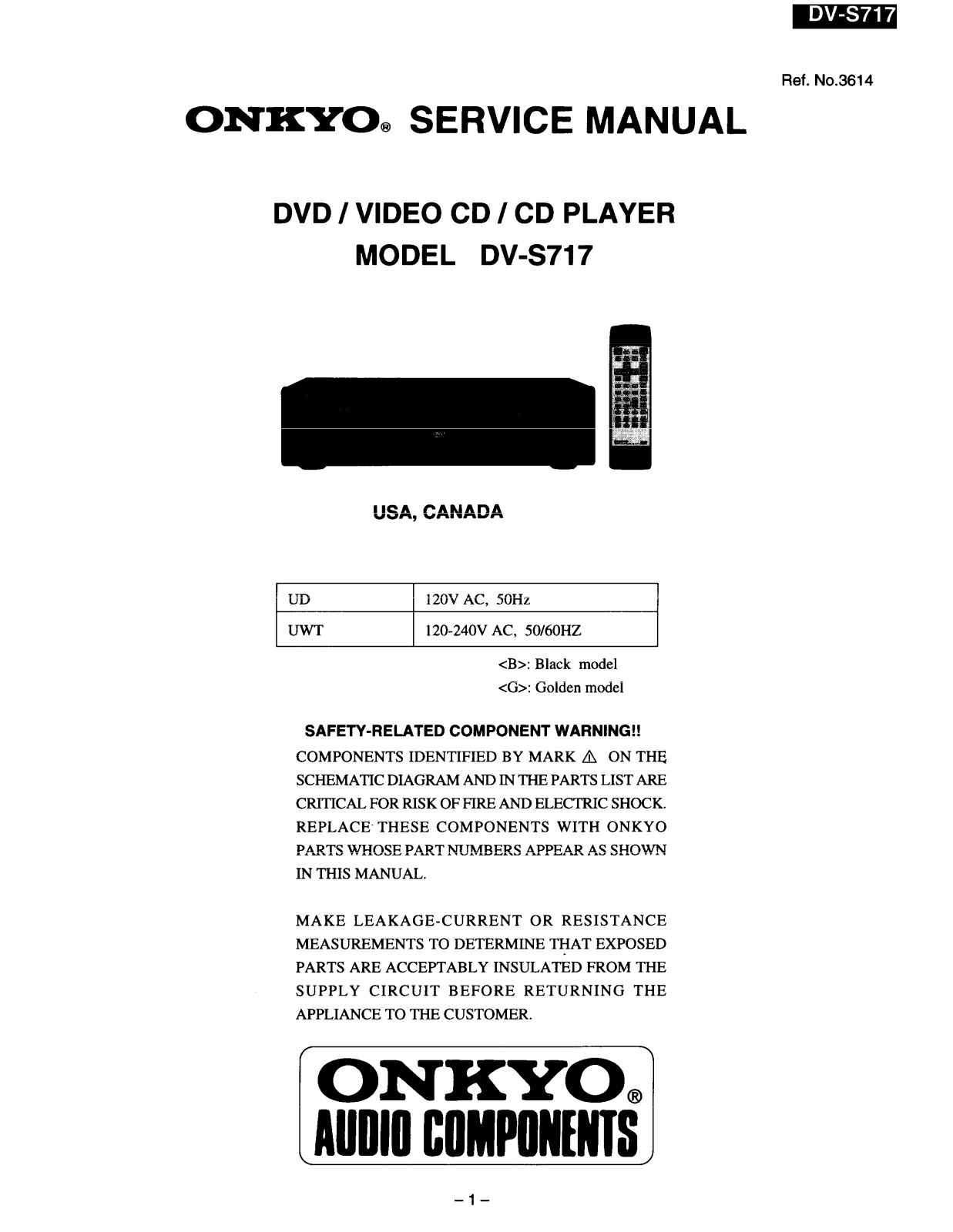 Onkyo DVS-717 Service manual