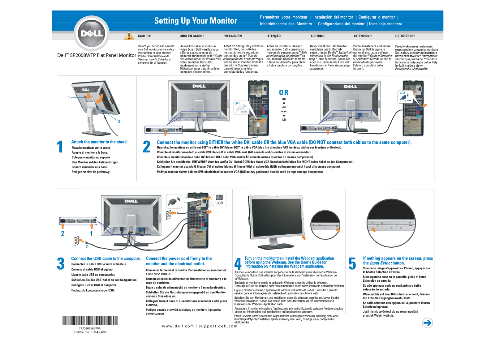 Dell SP2008WFP Setup Diagram