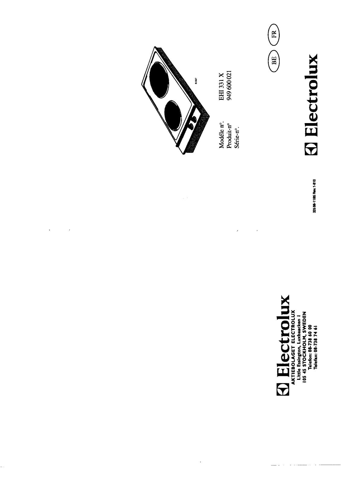 electrolux EHI331X User Manual