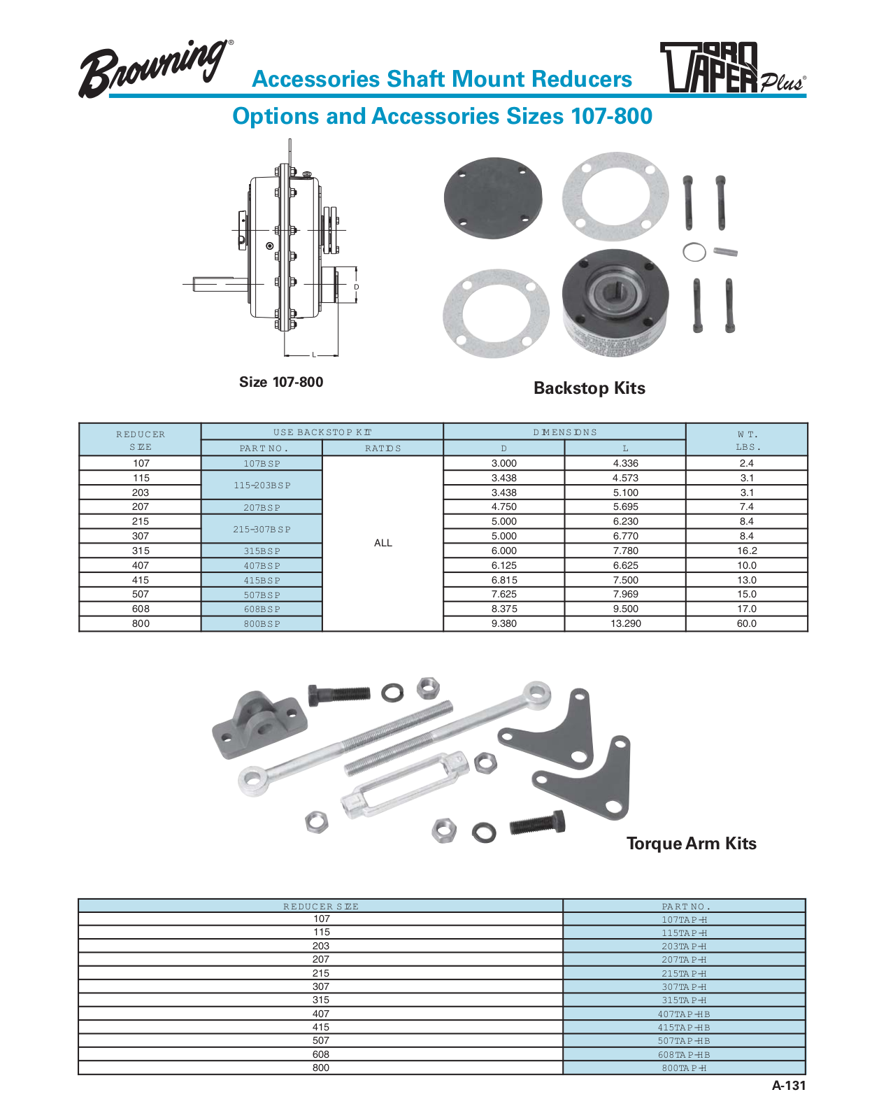 Browning Shaft Mount Reducers Accessories Catalog