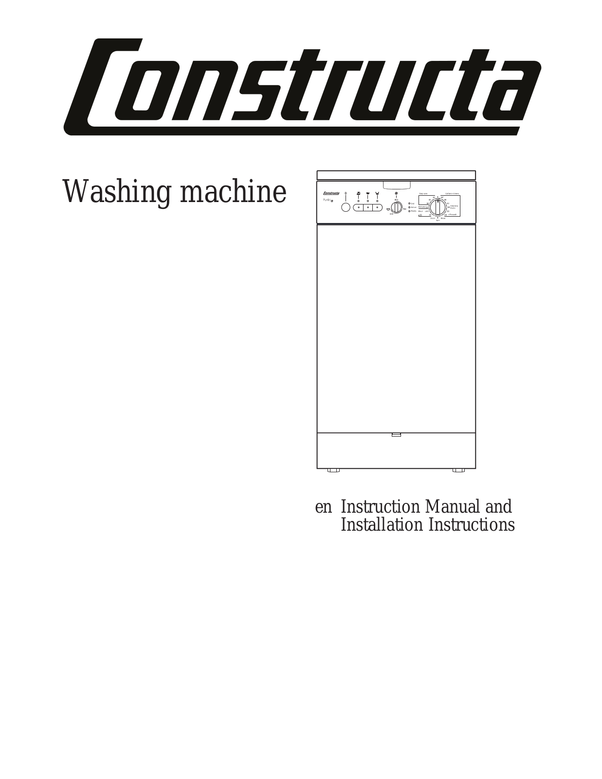 CONSTRUCTA Washing machine Instruction Manual