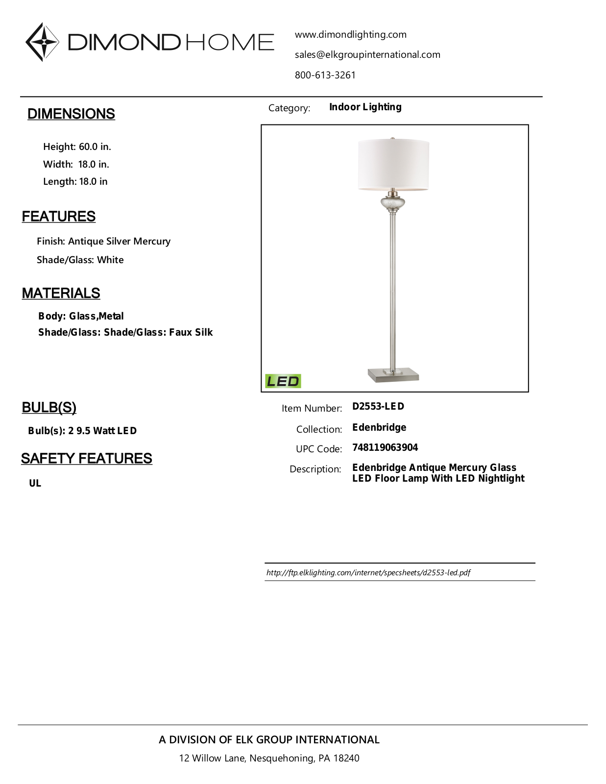 ELK Home D2553LED User Manual