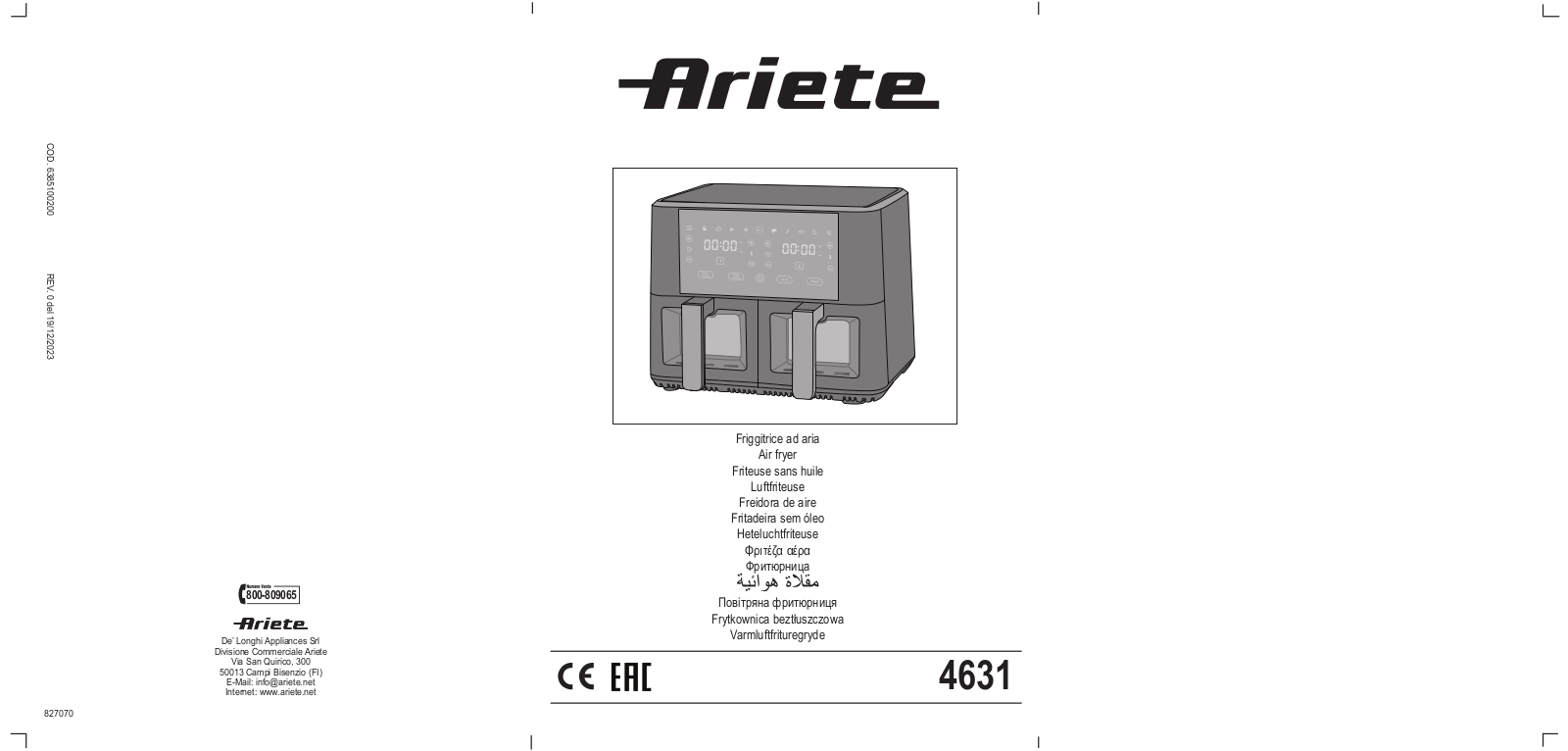 Ariete 4631 User guide - ManualMachine.com