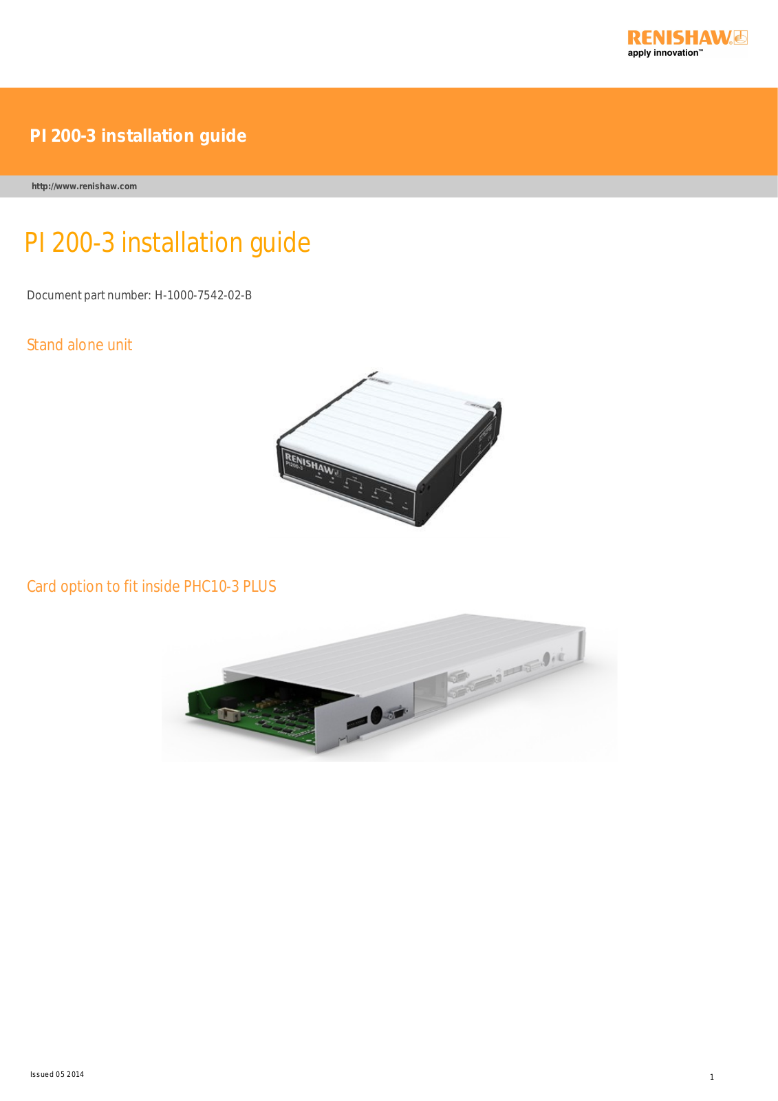 renishaw PI 200 Installation Guide