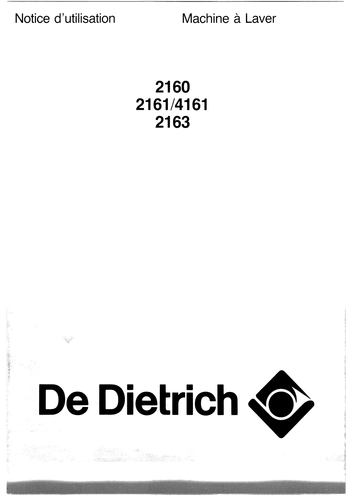 De dietrich 2160, 2163, 2161, 4161 User Manual
