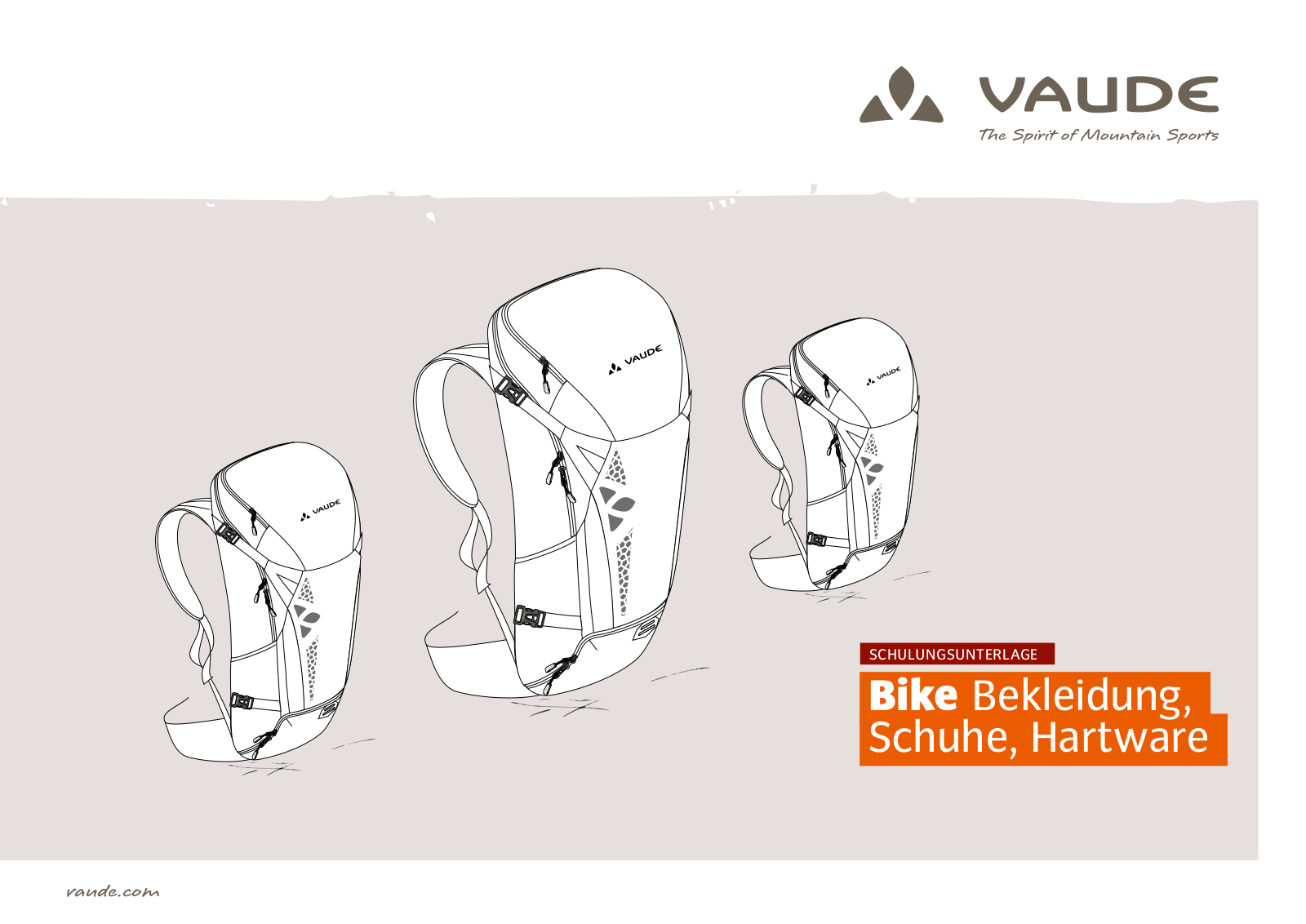 Vaude SCHULUNGSUNTERLAGE Bike Bekleidung, Schuhe, Hartware User Guide