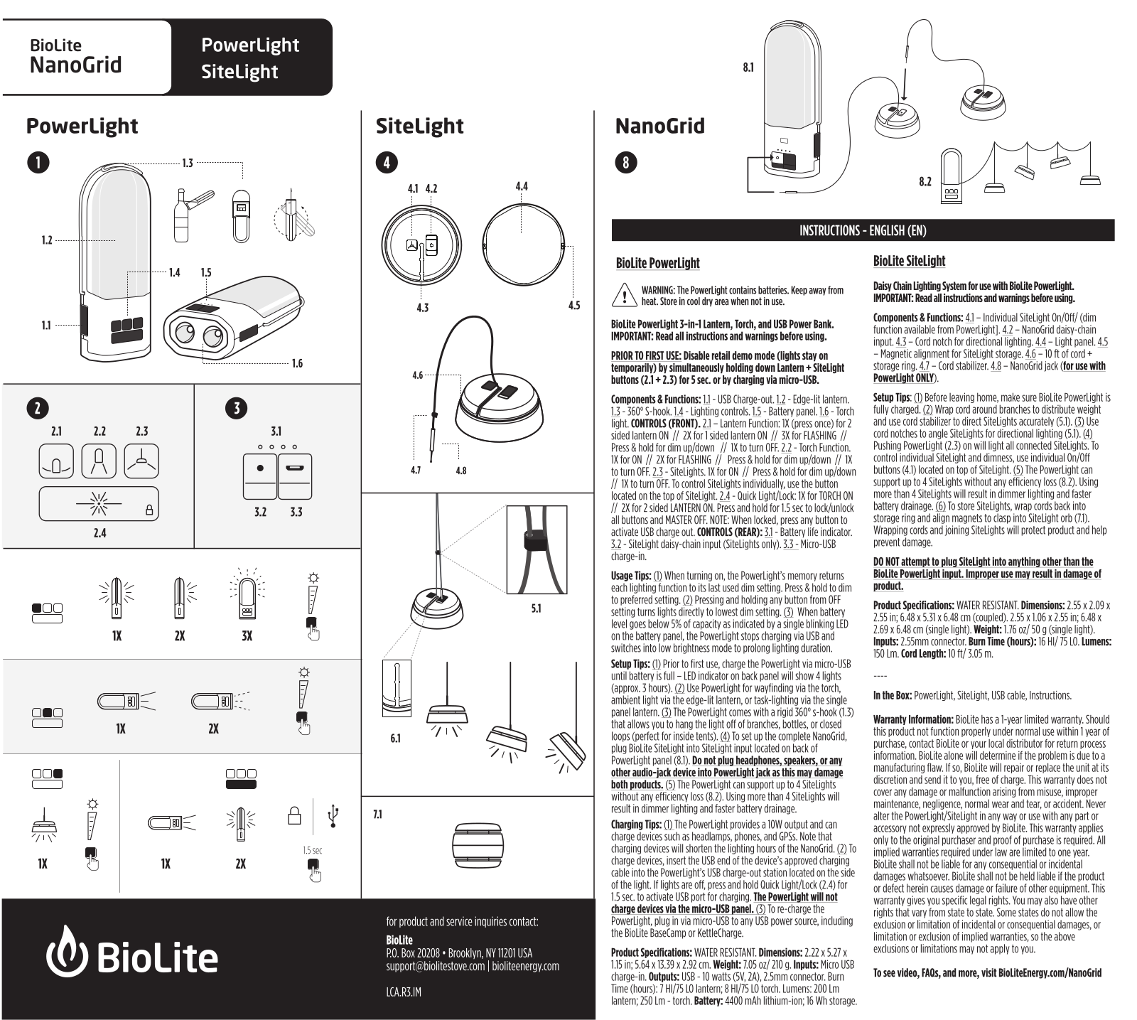 Biolite Sitelight, Powerlight User Manual