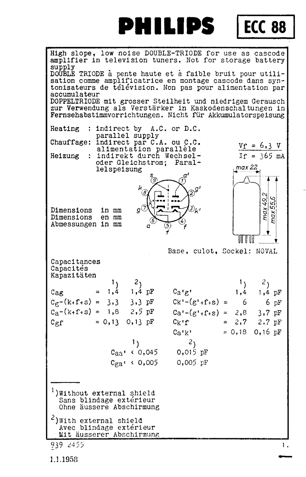 Philips ecc88 DATASHEETS