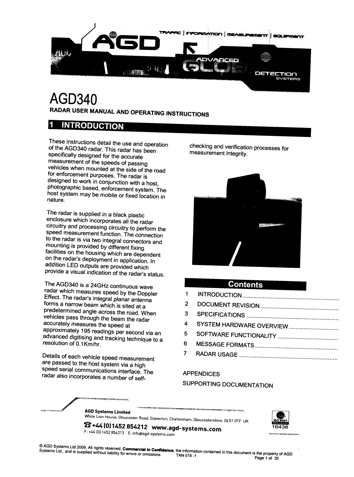 AGD SYSTEMS AGD340 User Manual