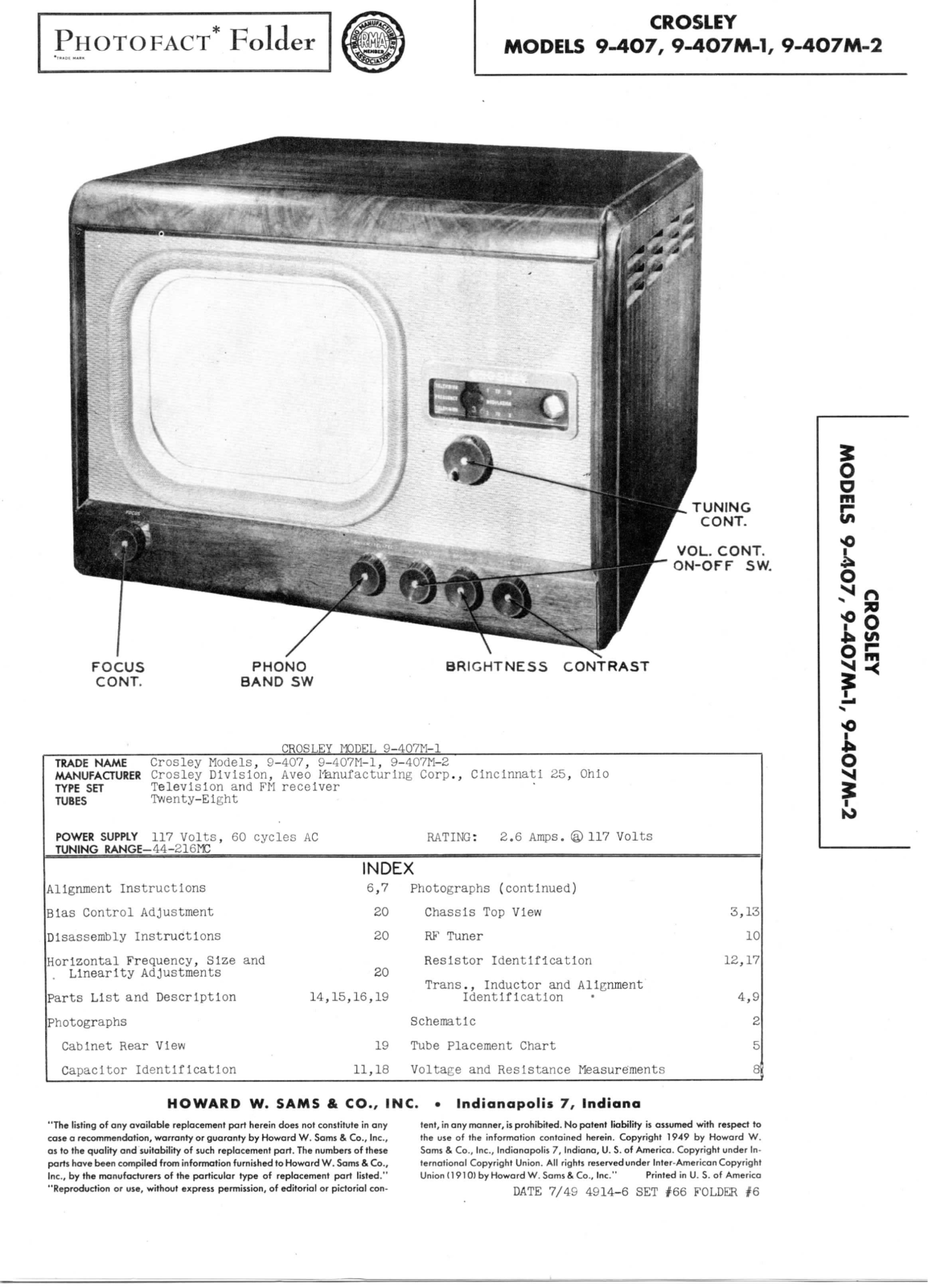 Crosley 9 407 schematic - ManualMachine.com