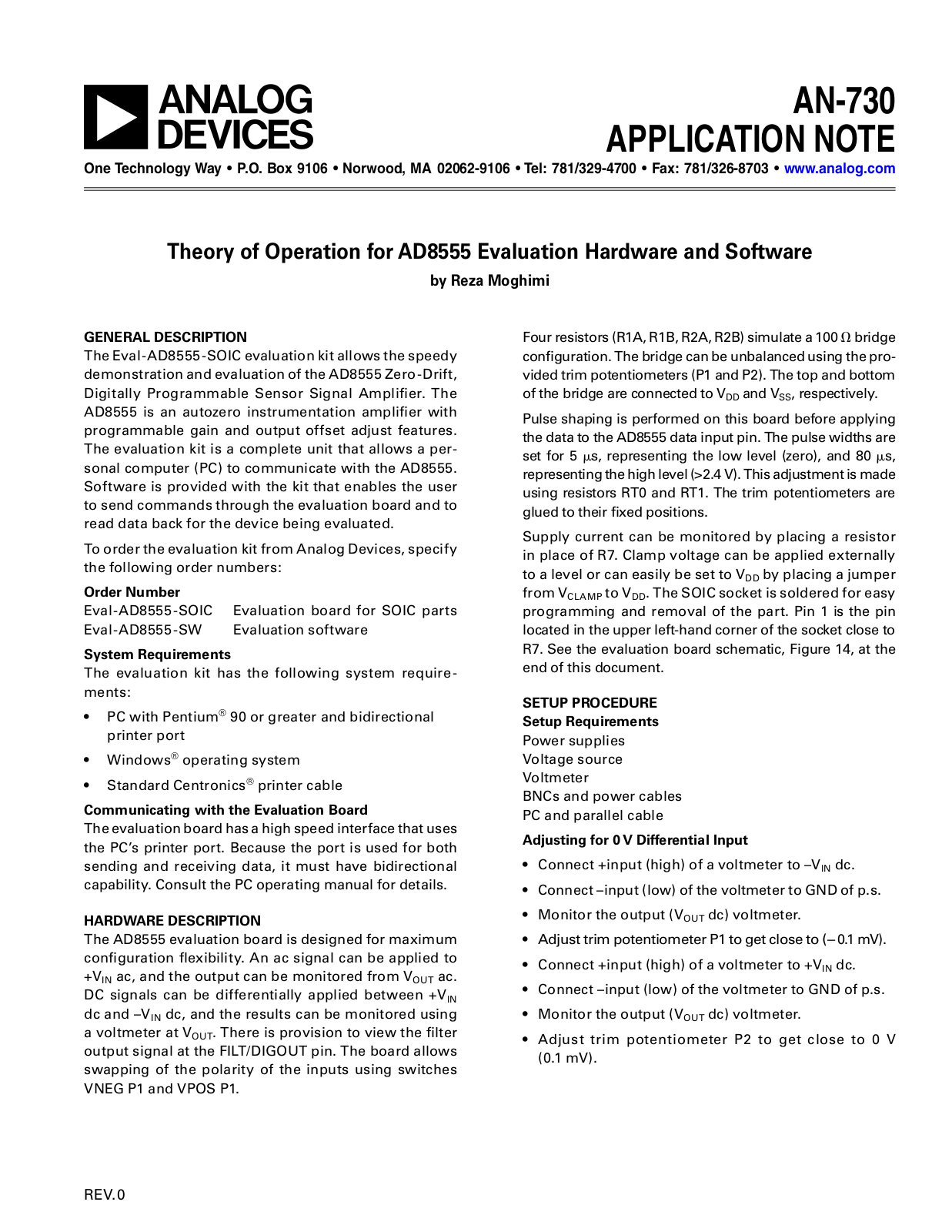 Analog Devices AN730 Application Notes