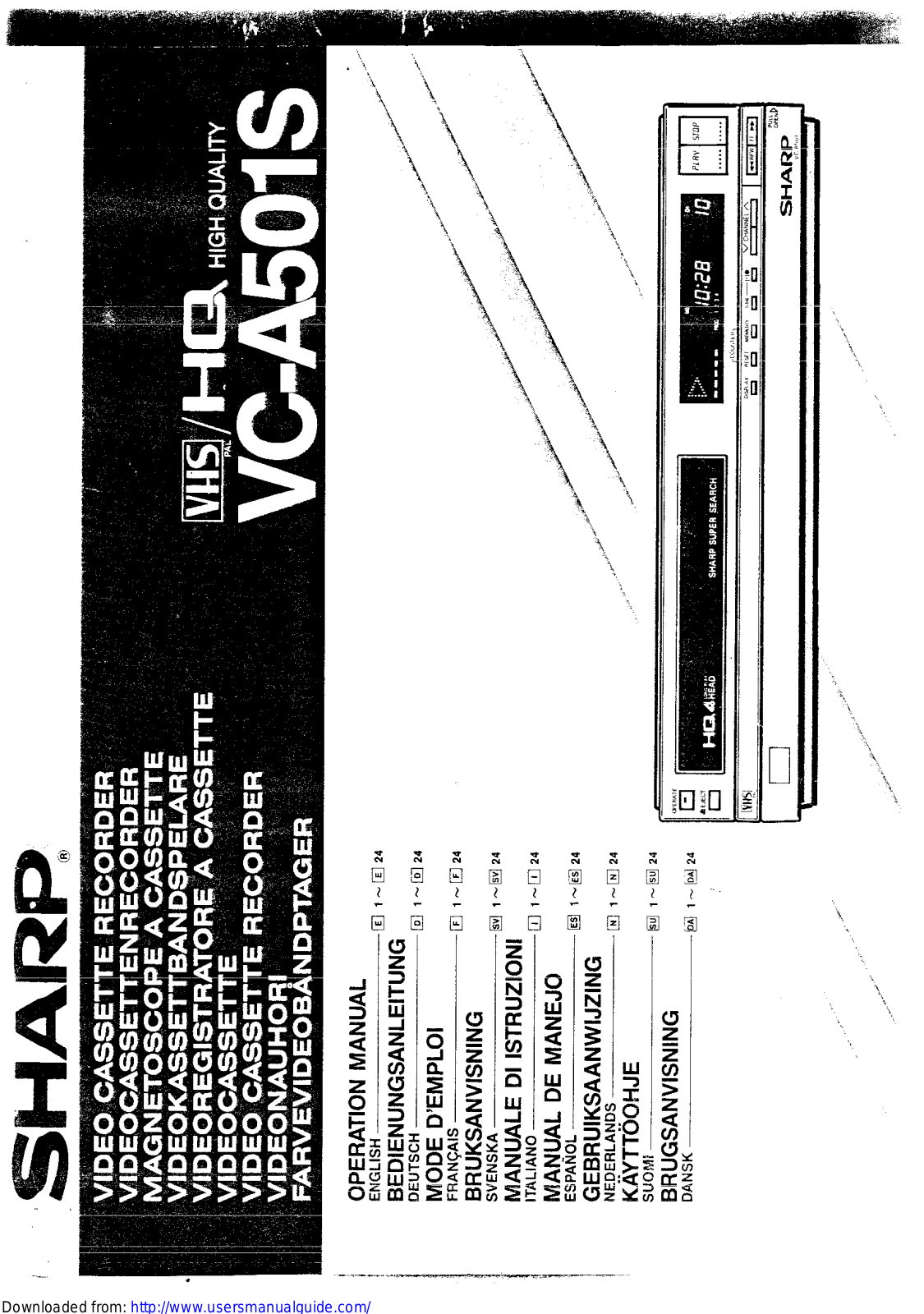 SHARP VC-A501S User Manual