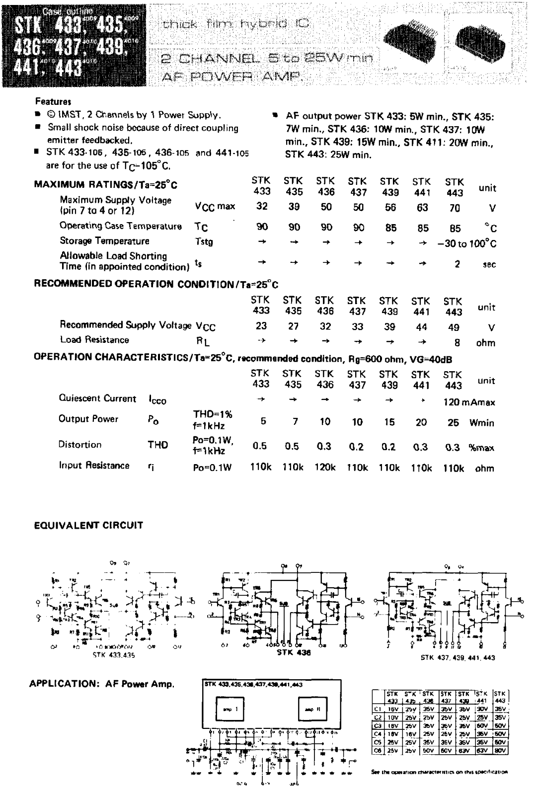 SANYO STK37, STK39, STK41 Service Manual