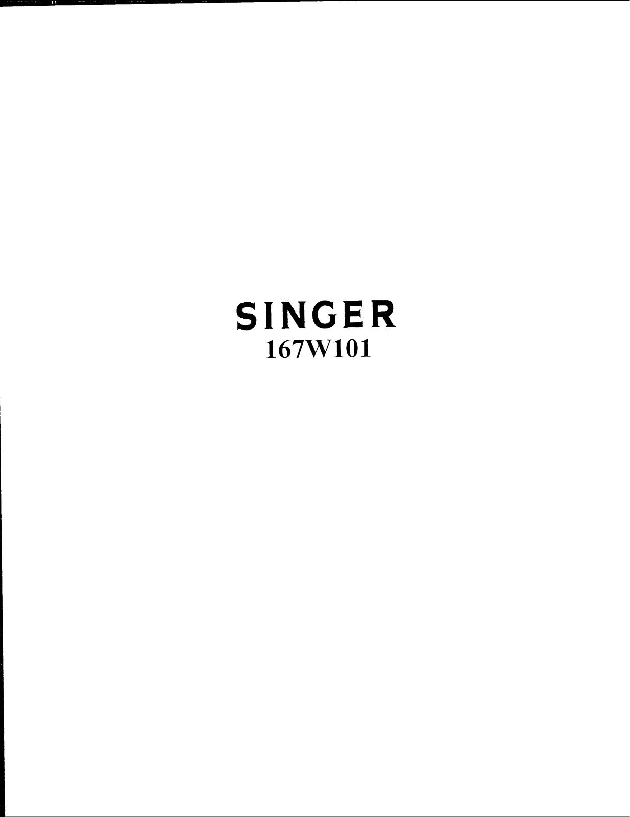 Singer 167W101 Parts List