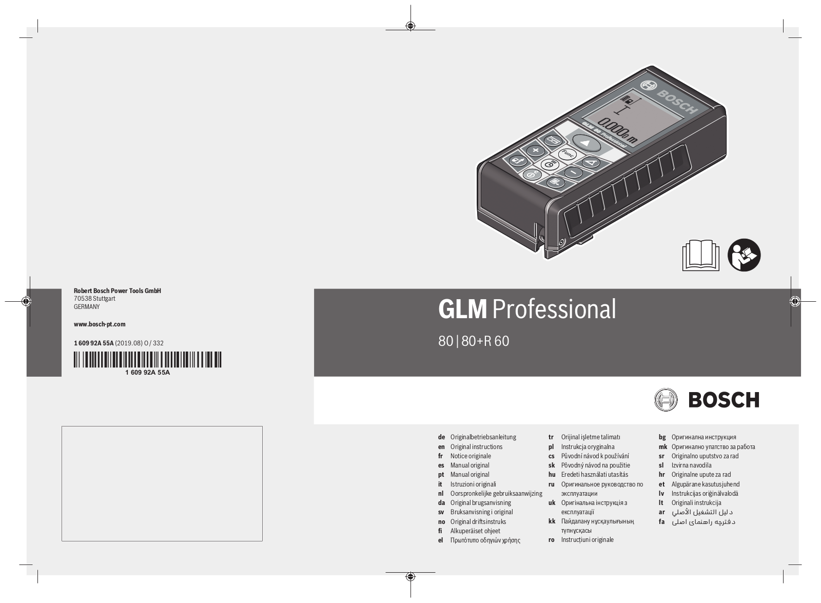 Bosch GLM 80, GLM 80 + R 60 User Manual