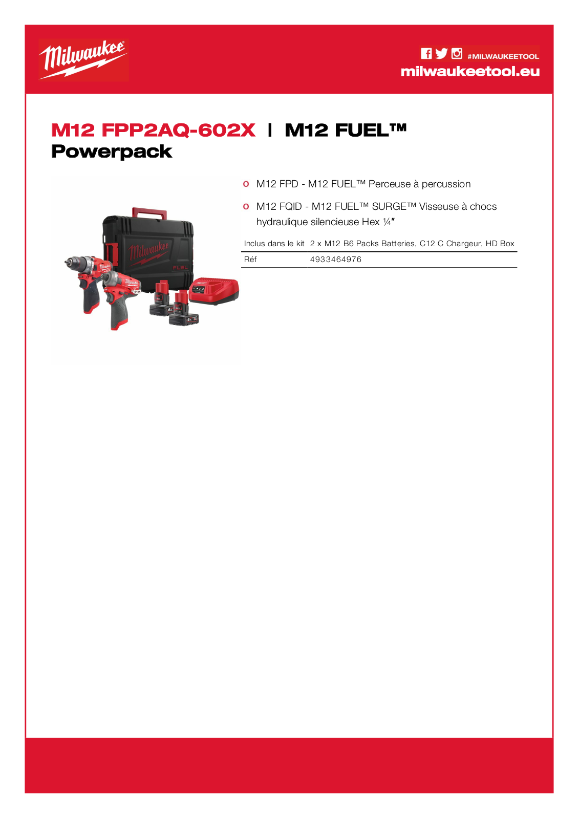 Milwaukee 4933464976, M12 FPP2AQ-602X Specification - ManualMachine.com