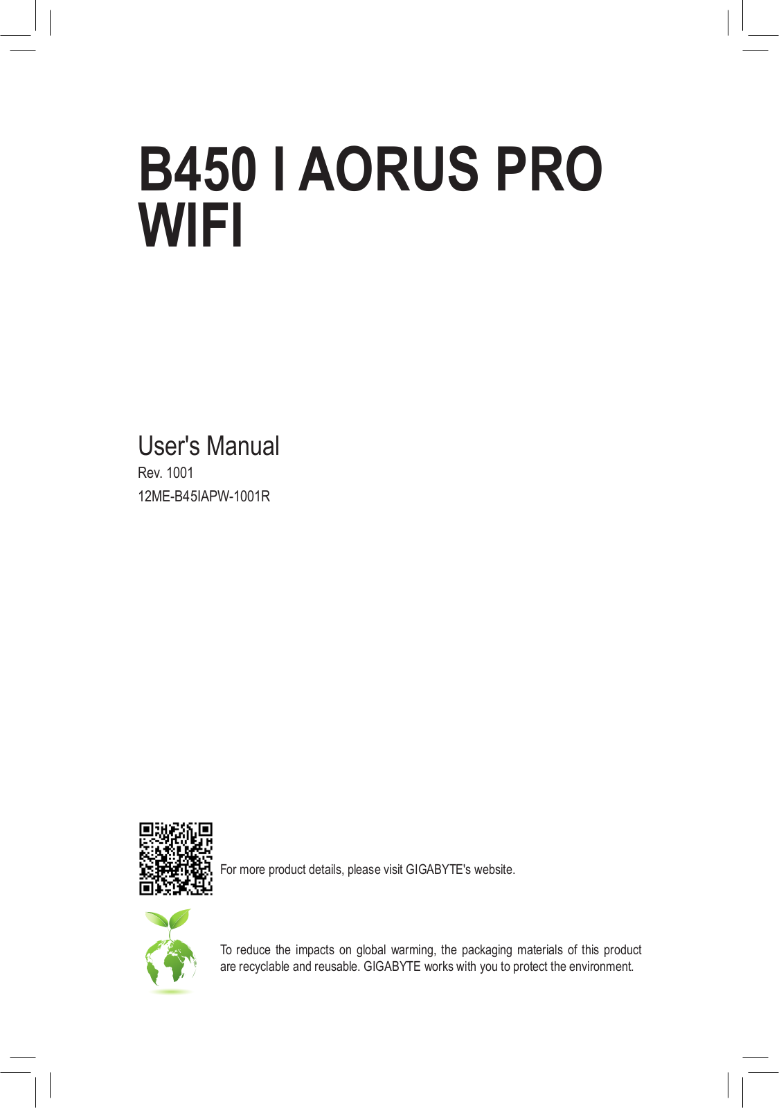 Gigabyte B450 I Aorus Pro WIFI Service Manual