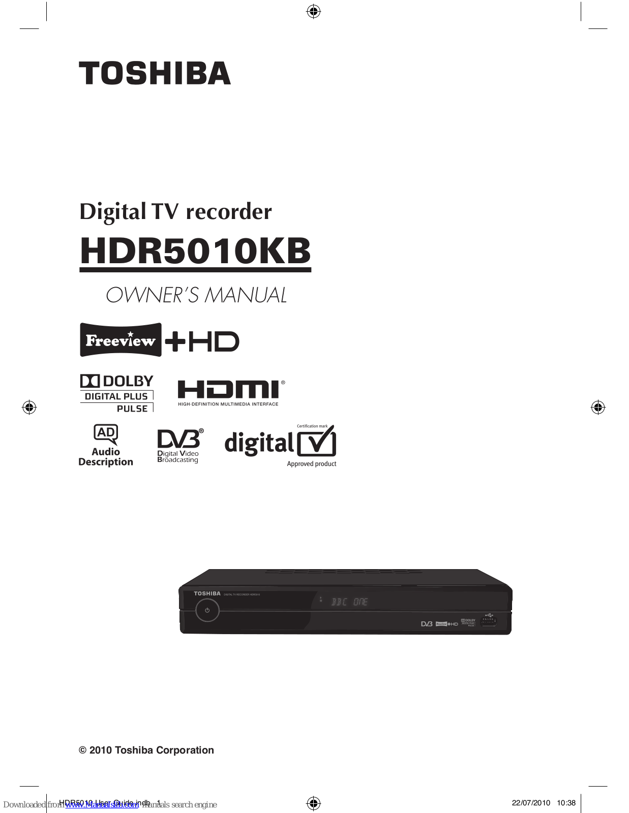 Toshiba HDR5010KB Owner's Manual