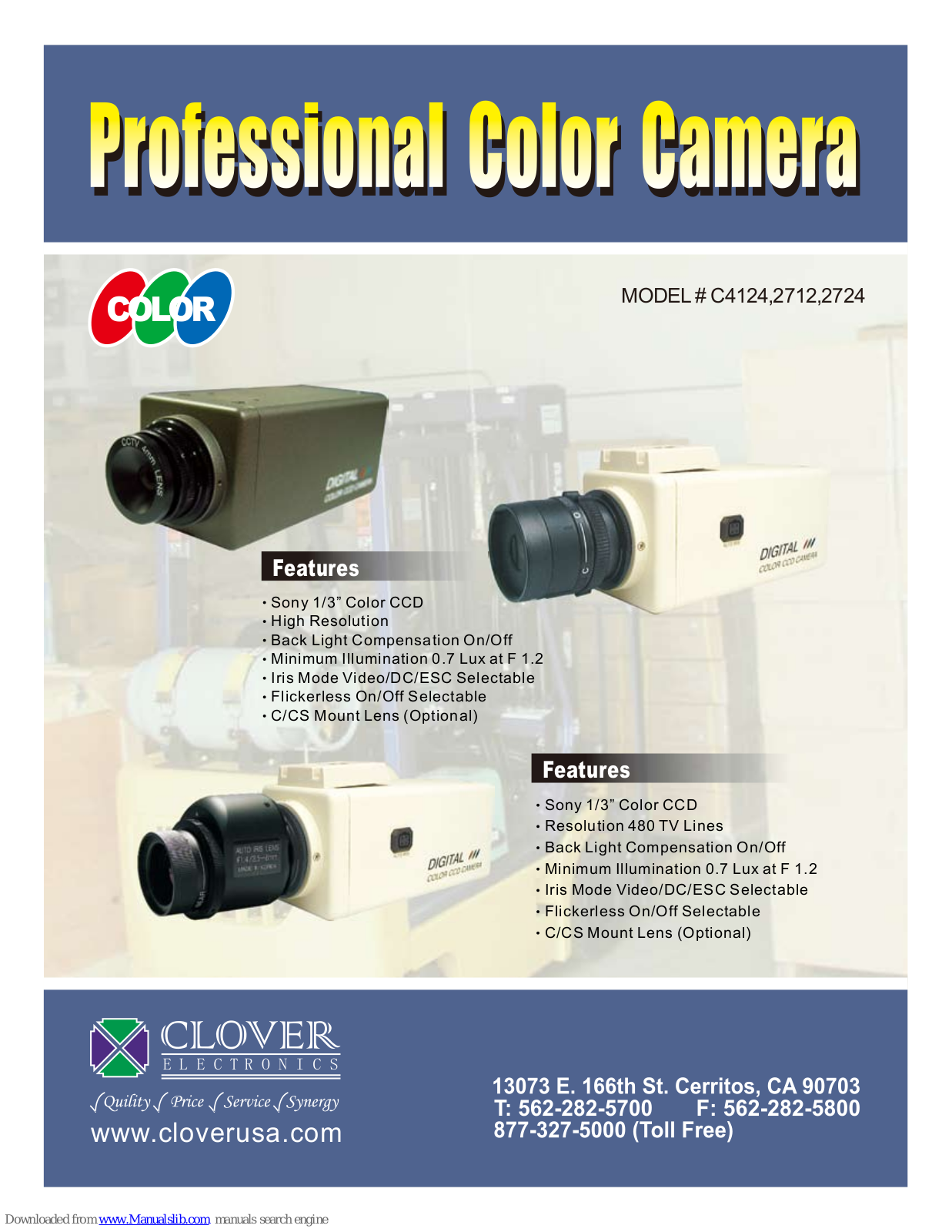 Clover C2712, C2724, C4124 Specifications