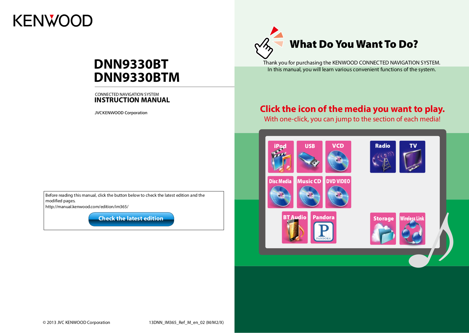 Kenwood DNN9330BTM, DNN9330BT User Manual