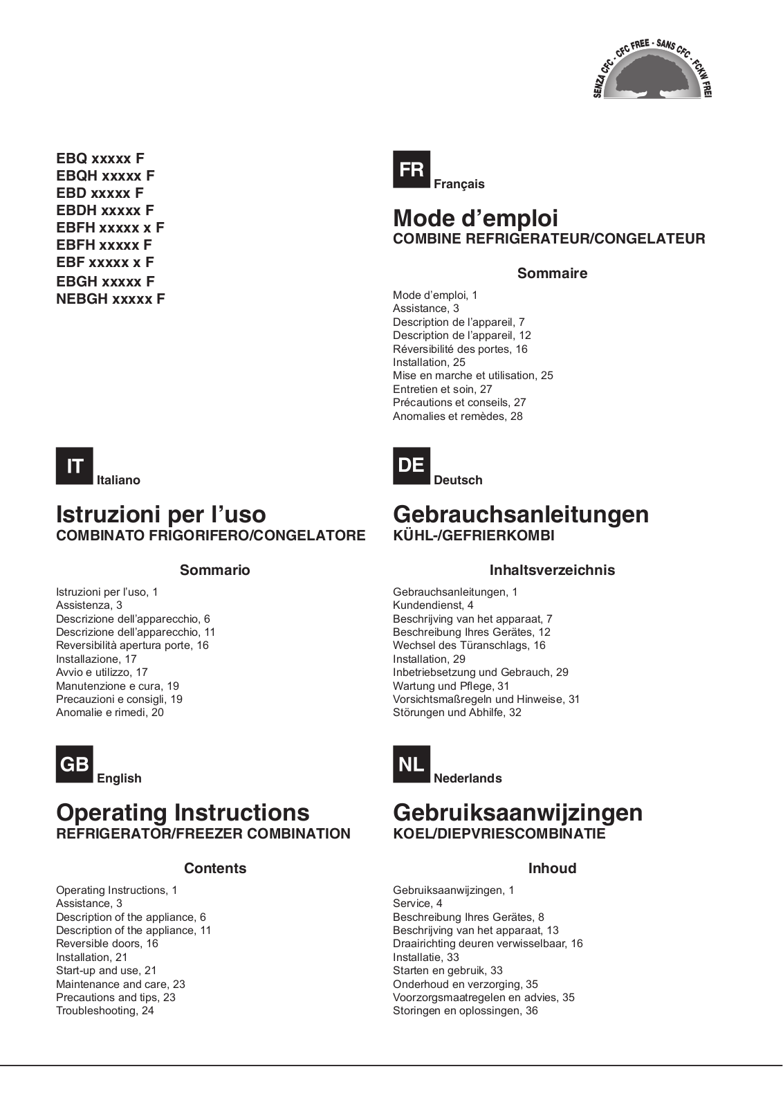 HOTPOINT/ARISTON EBF 20223 X F User Manual