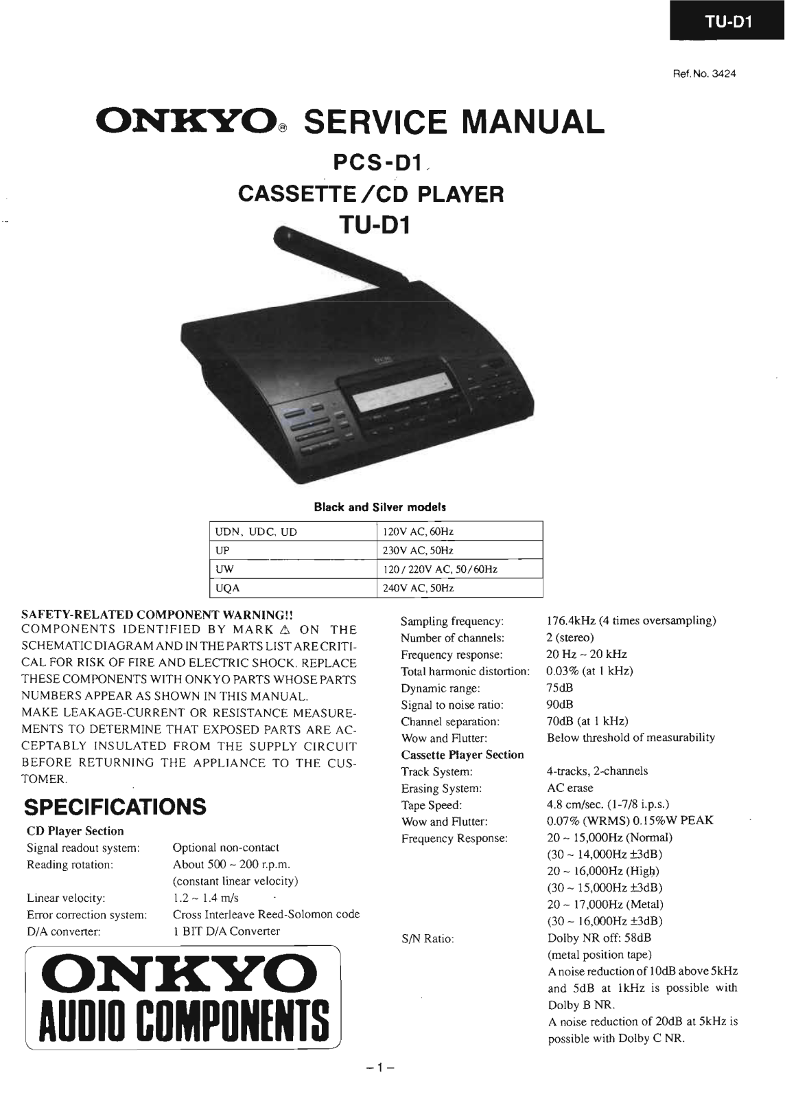 Onkyo PCSD-1 Service Manual