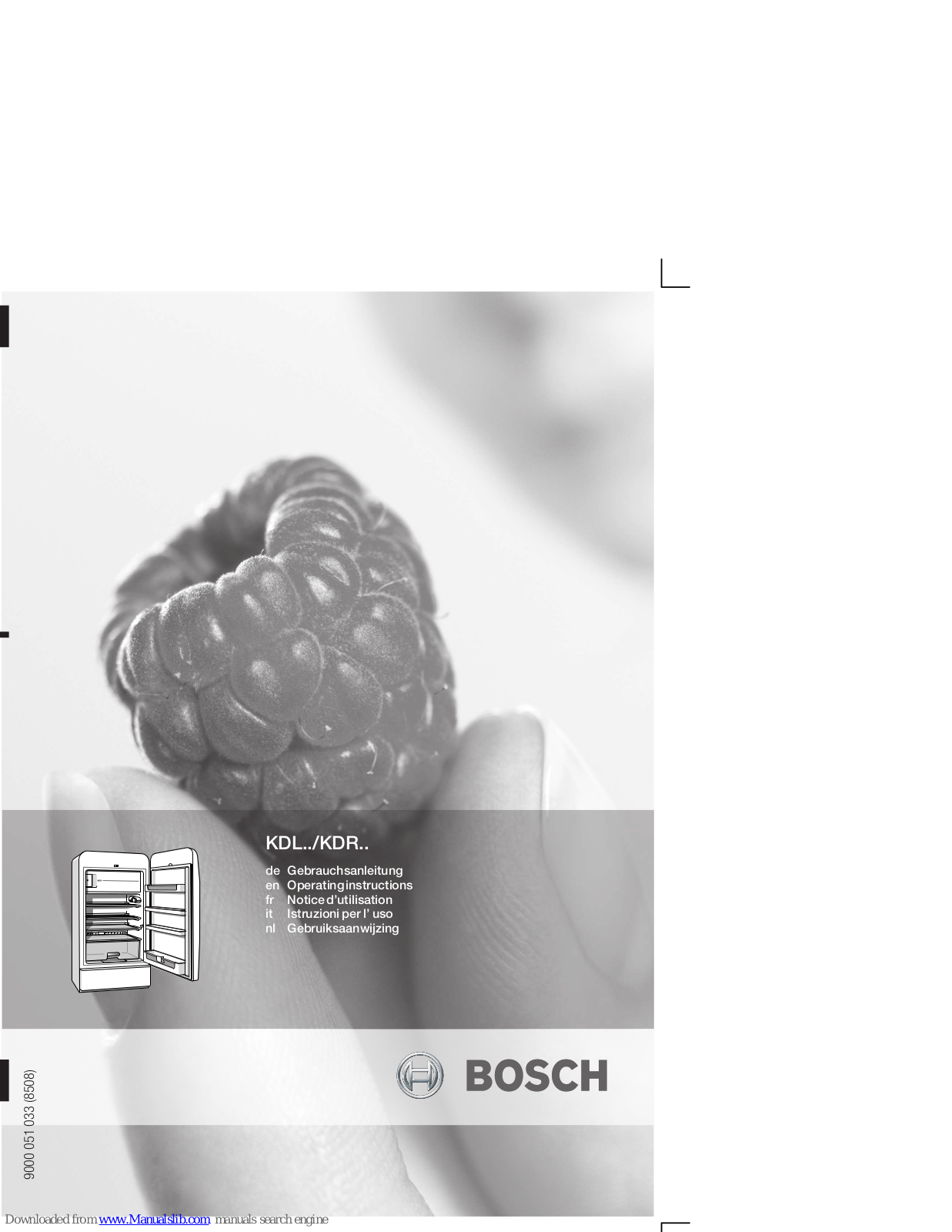 Bosch KDL, KDR Operating Instructions Manual