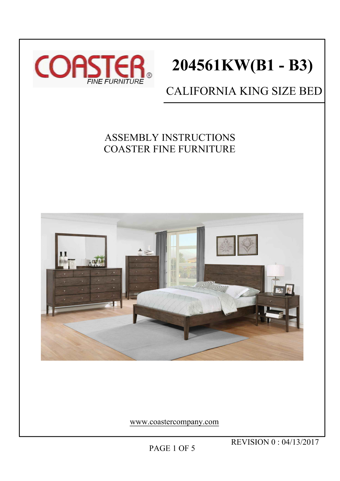 Coaster 204561BED Assembly Guide