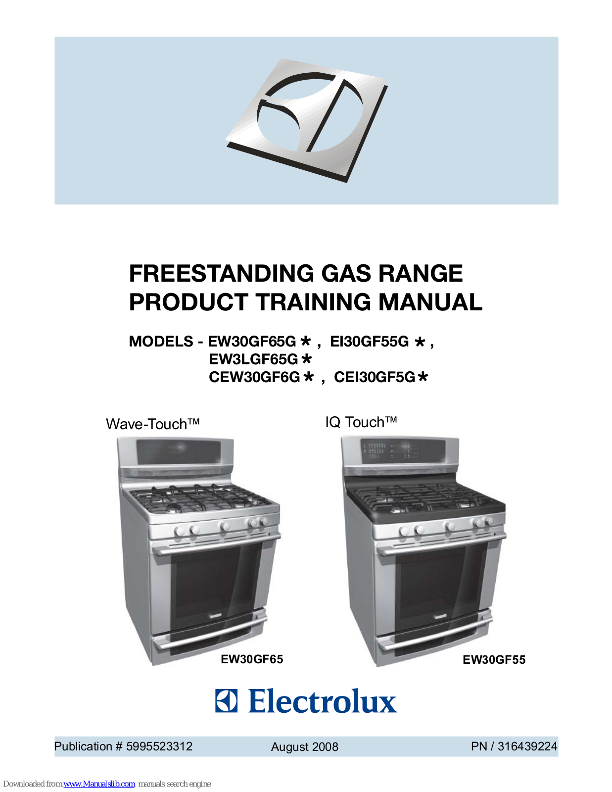 Electrolux EW3LGF65G, EI30GF55G, CEW30GF6G, CEI30GF5G, EW30GF65GW Product & Training Manual