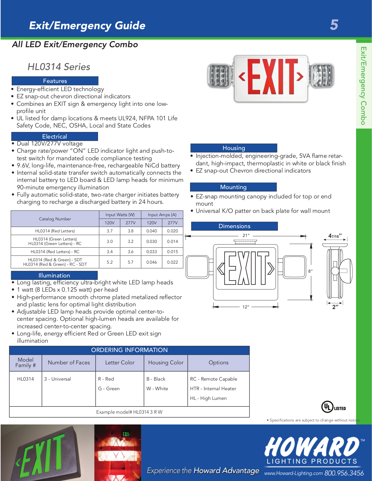 Howard Industries HL0314 Series Catalog Page