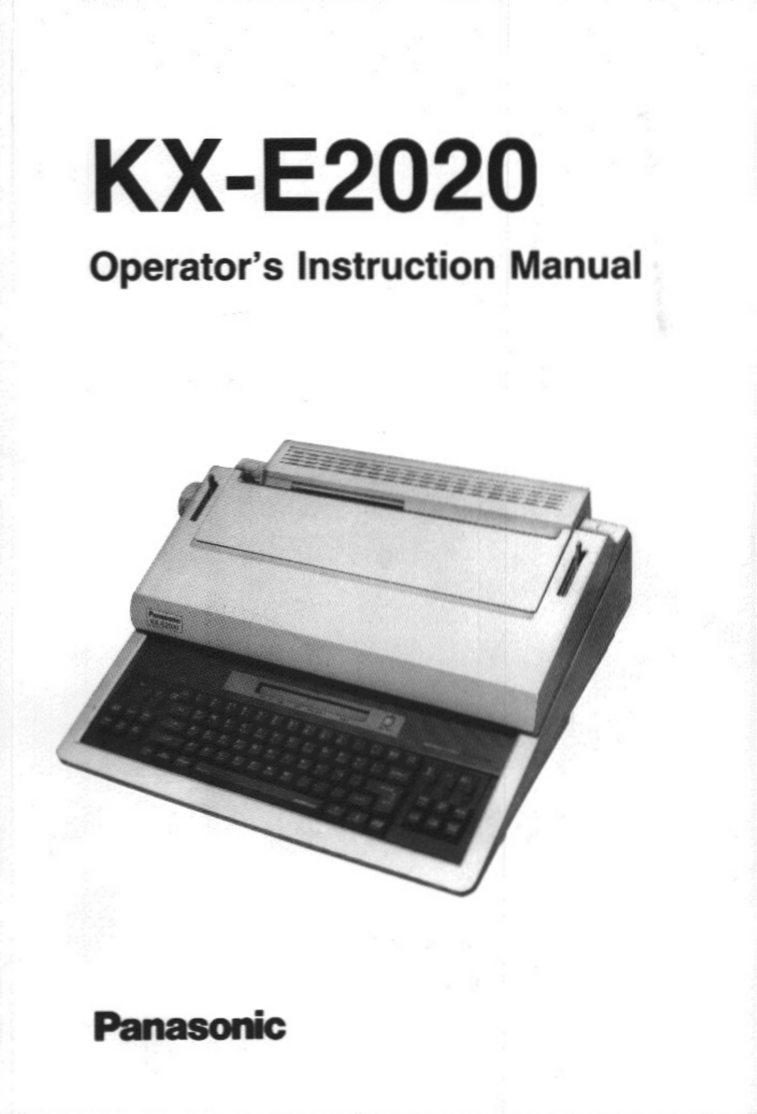 Panasonic kx-f2020 Operation Manual